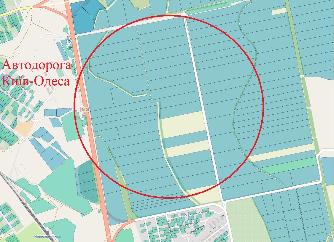 Продаж с/г ділянки 11 га біля автодороги Одеса-Київ